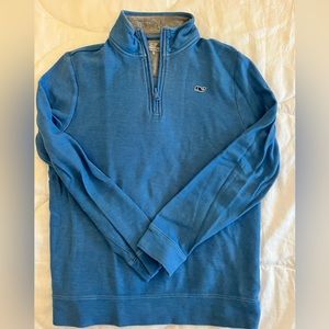 Like new size L bright blue Pima cotton Vineyard Vines quarter zip